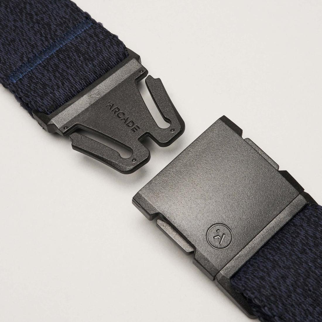Arcade Atlas Stretch Belt – Heather Navy, Heather Black & Khaki - Image 3